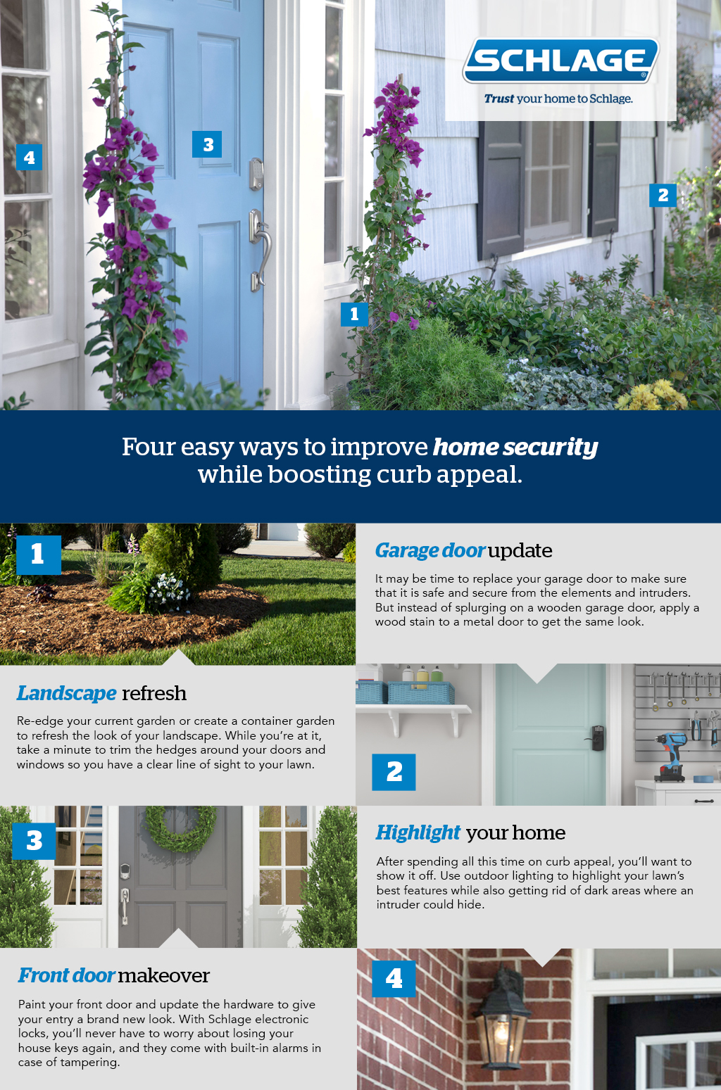 Four easy ways to improve home security while boosting curb appeal | Schlage
