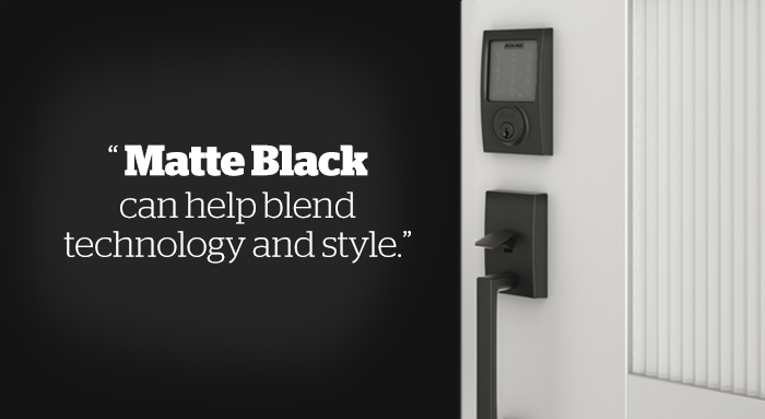 Matte Black  - Technology - Schlage Sense with Century trim - Century Handleset