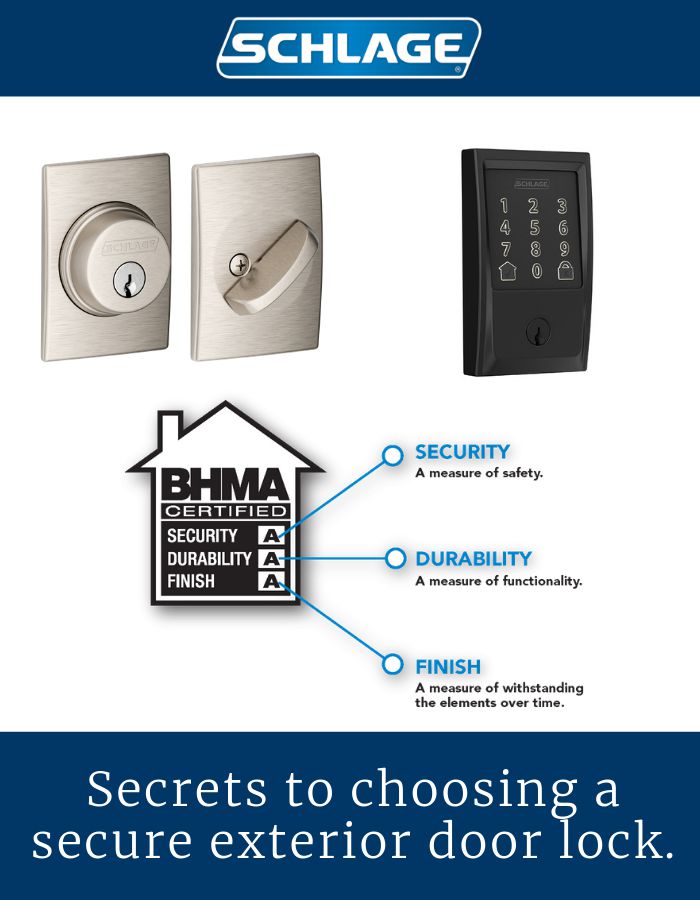 Secure exterior lock