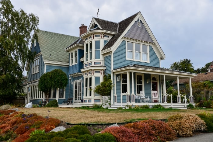 Exterior of Victorian style home.