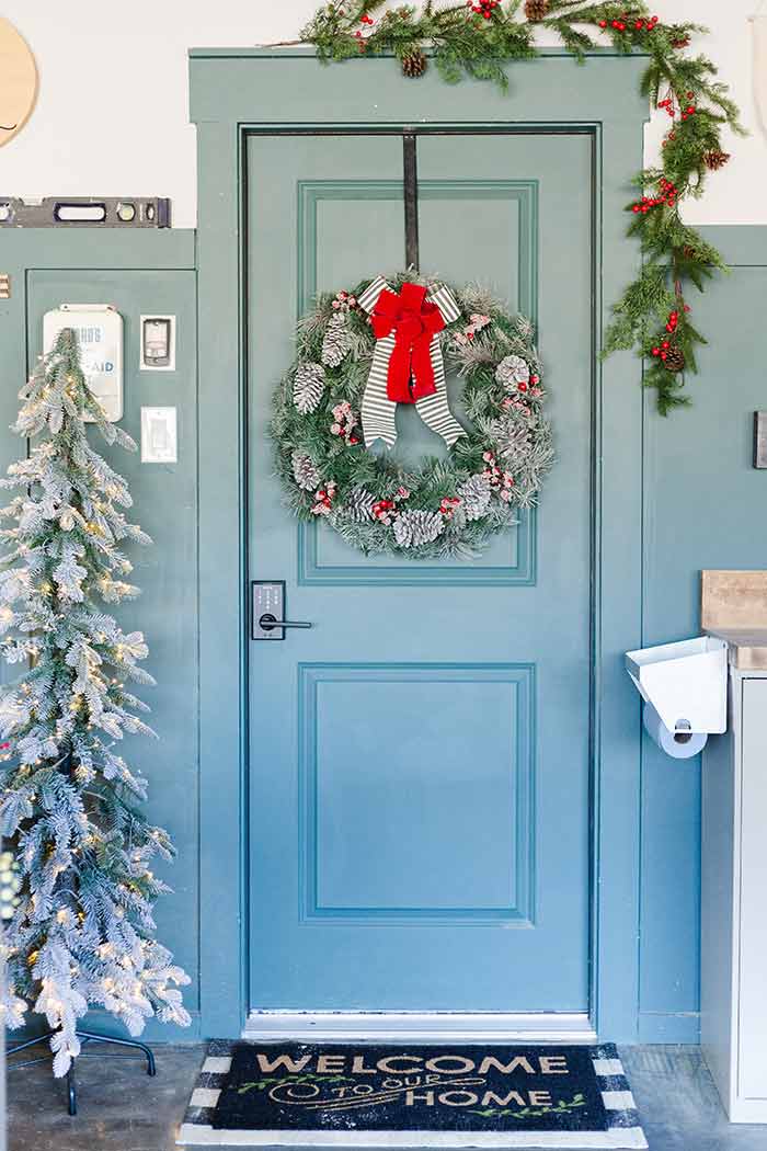 Love & Renovations holiday door with Schlage Touch lever.