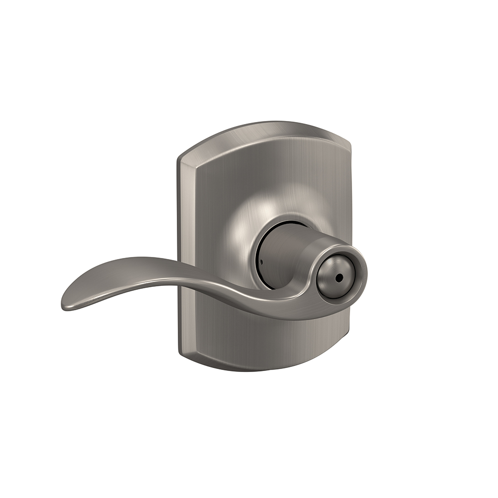 Accent Lever with Greenwich Trim Bed & Bath Lock