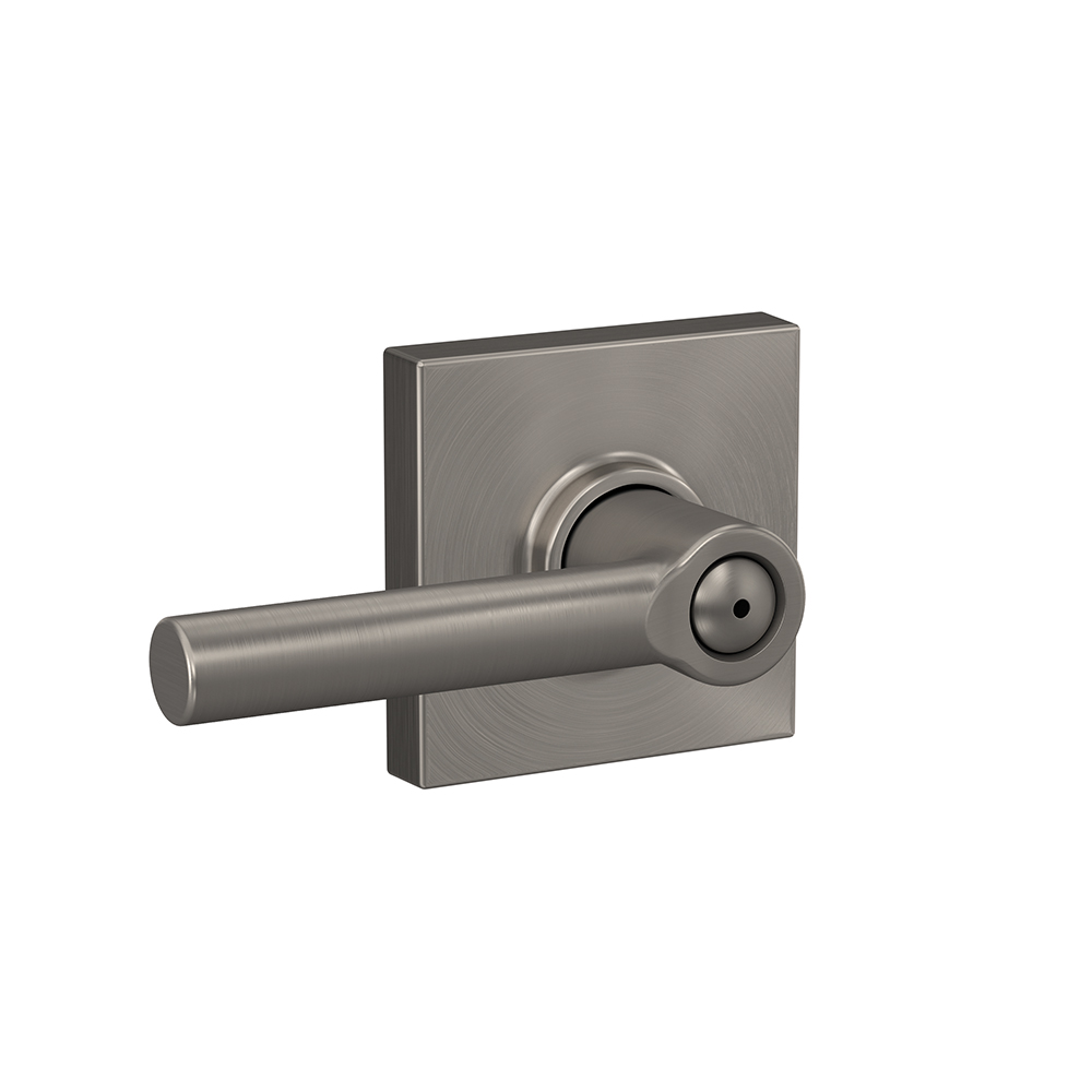Broadway lever with Collins Trim Bed & Bath Lock
