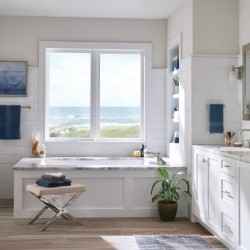 Bathroom design with beach view