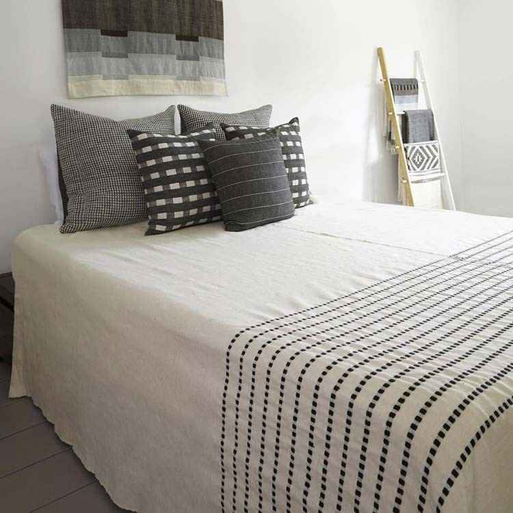 Minimalist handwoven bed cover