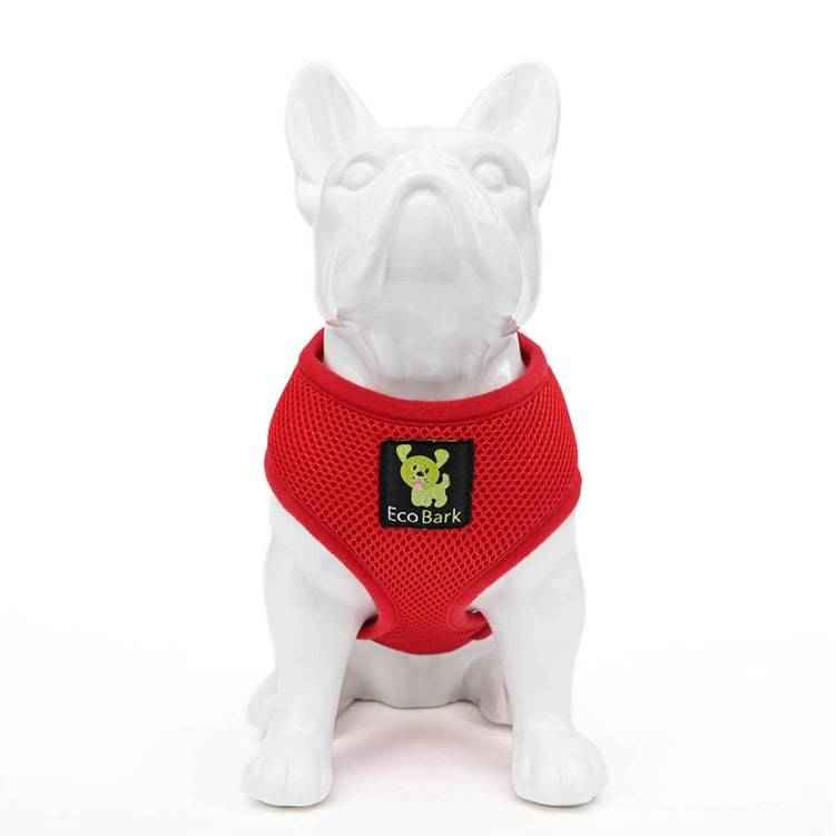 Eco Bark dog harness in red.