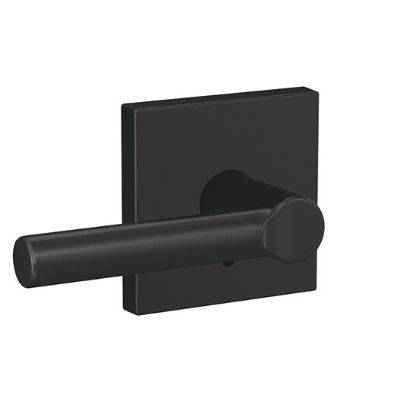 Matte black door handle.