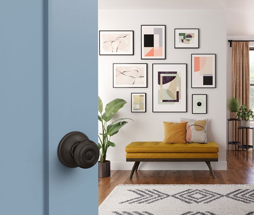 passage door knob for use in hallways and closets