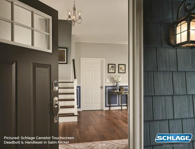 how to create a perfectly styled entry | Schlage Touchscreen Deadbolt Handleset