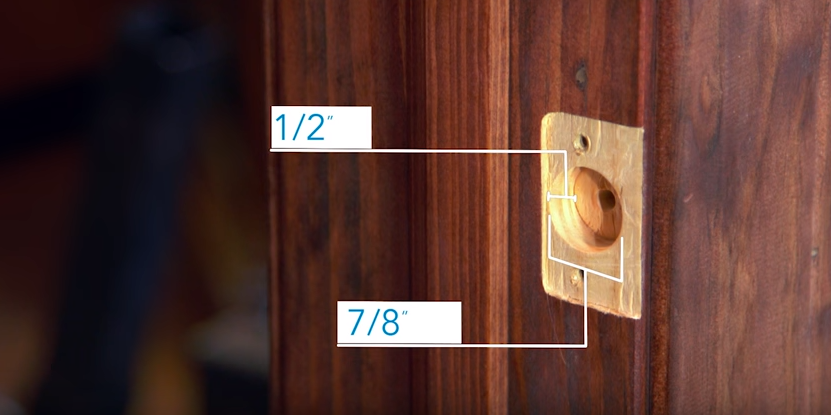 Doorjamb latch bore measurement