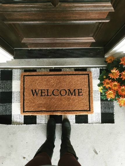 Fall color palettes - Black and white porch decor - Schlage