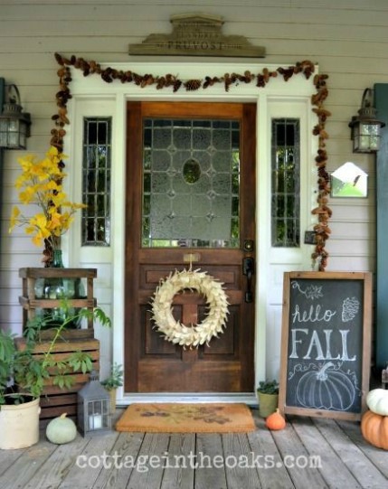 Brown fall decor - Front porch -
 Schlage