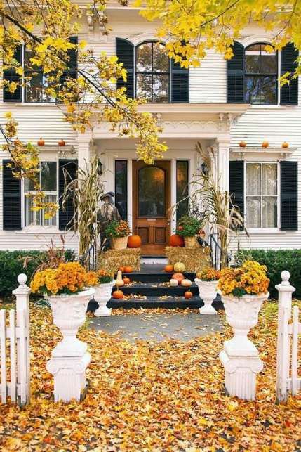 Fall color palettes - Yellow porch decor - Schlage