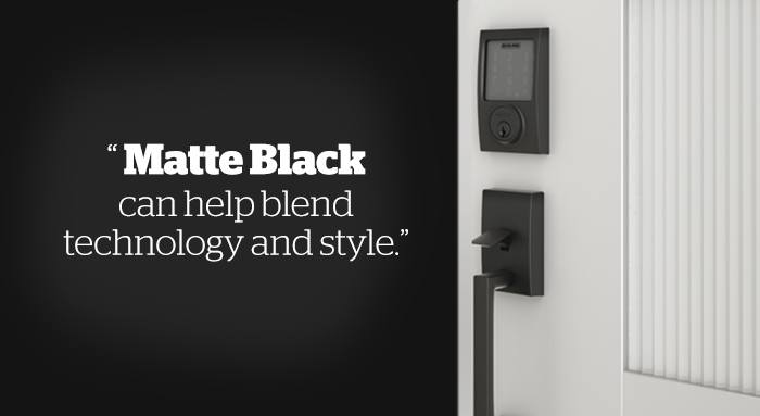 Matte Black - Technology - Schlage Sense with Century trim - Century Handleset