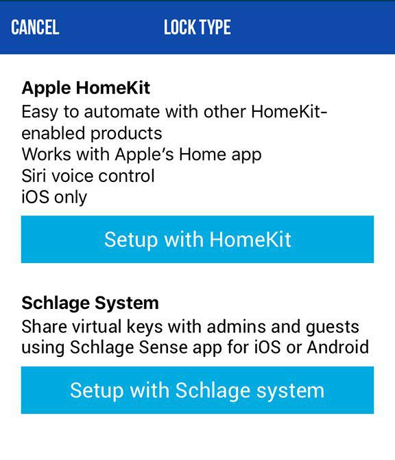 Schlage Sense - Change set up - Schlage System - HomeKit