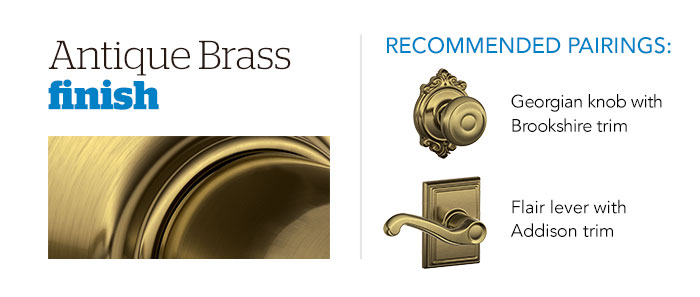 Door hardware - Finishes - Antique Brass - Schlage