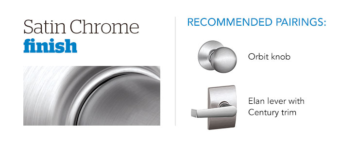 Door hardware - Finishes - Satin Chrome - Schlage