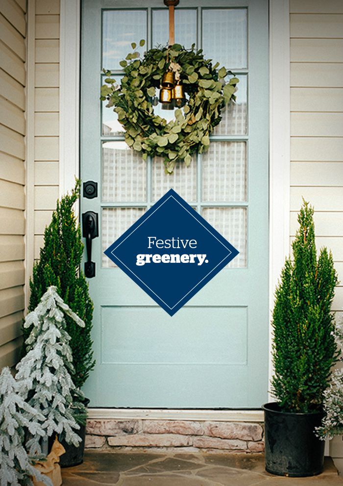 Holiday curb appeal - Festive greenery - Schlage