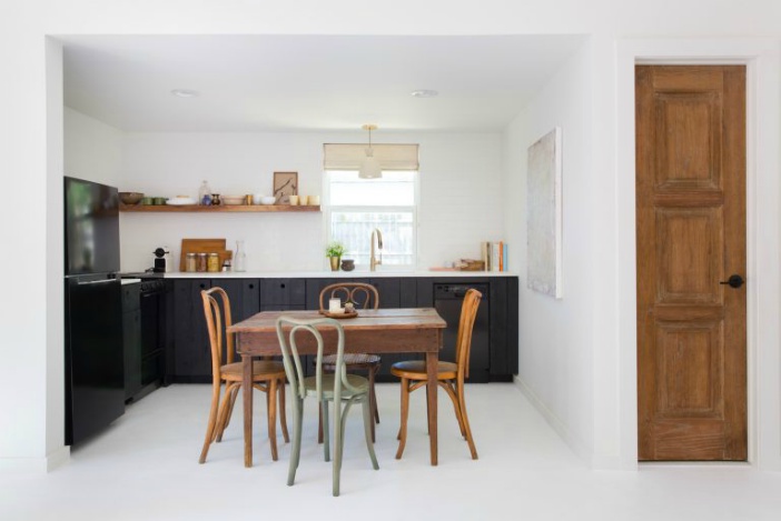 Minimal guest house makeover - Matte black hardware - Schlage