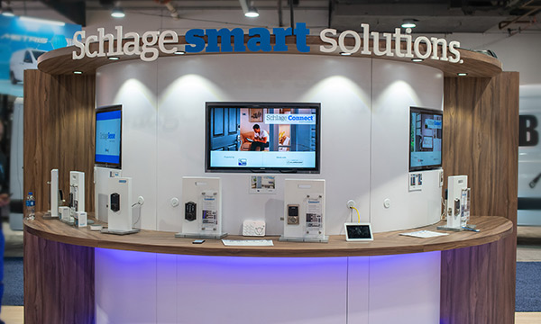 Schlage smart lock display at IBS 2019.