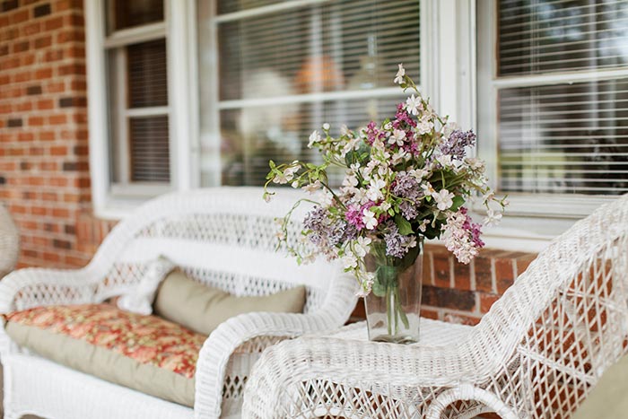 Fresh spring bouquet on front porch.