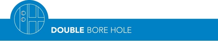 Double bore hole banner
