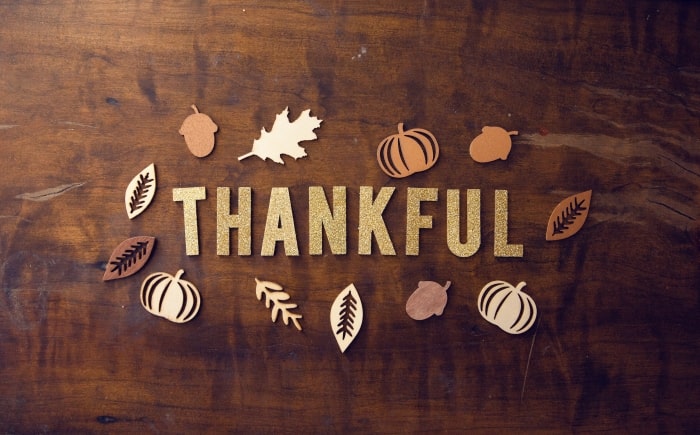 Thankful Thanksgiving banner.