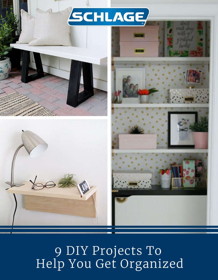 9 DIY tips and projects for a more organized home.
