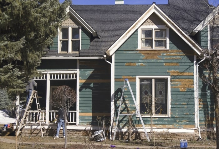 Historic home under renovation.