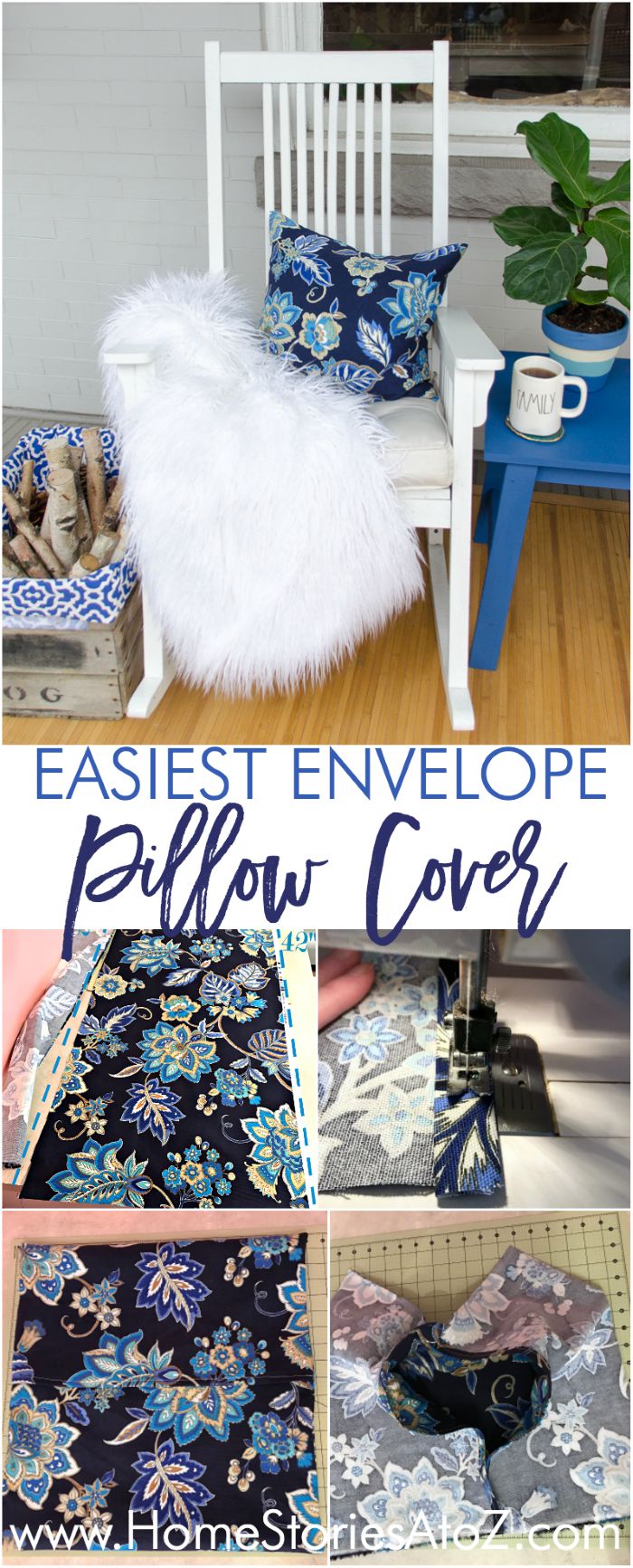 DIY front porch pillow cover.