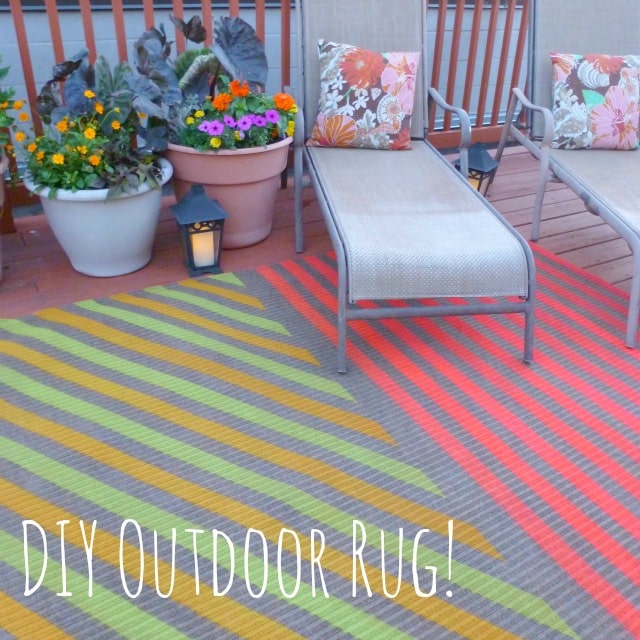 DIY painted outdoor rug.