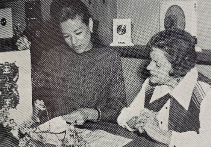 Elayne Snyder and Edna Gregory working at Schlage Lock Company