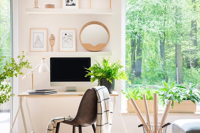 Light and bright creative home office space.
