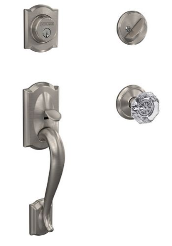 Schlage Custom Camelot two piece handleset.