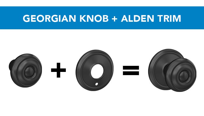 Schlage Georgina knob with Alden trim.