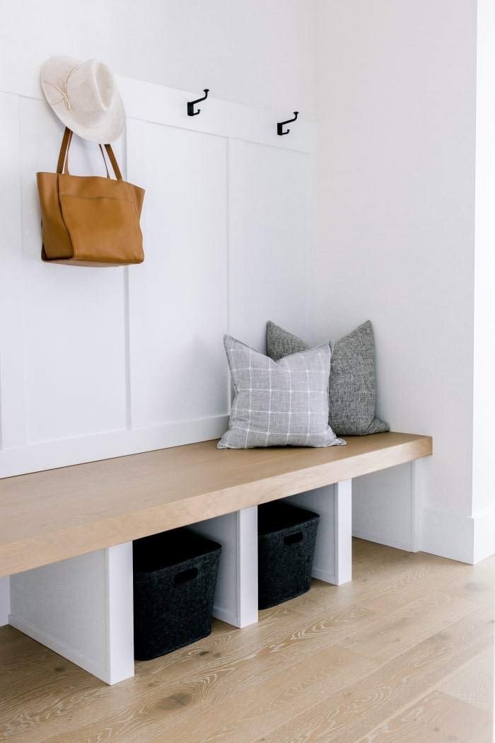 Mudroom with storage bench.