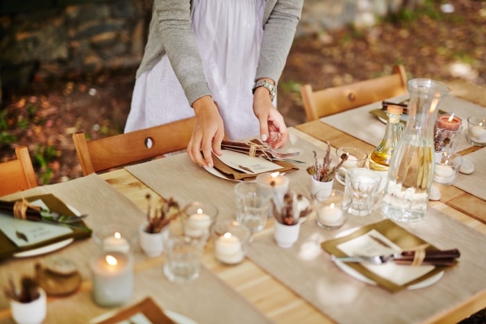 Outdoor Thanksgiving table.