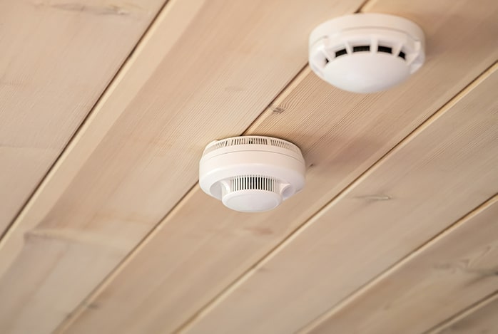 Smoke detector and carbon monoxide alarm.