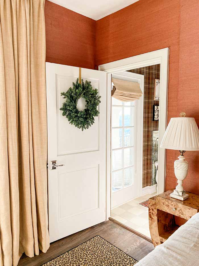 Claire Brody Designs bedroom door with Schlage Birmingham lever.