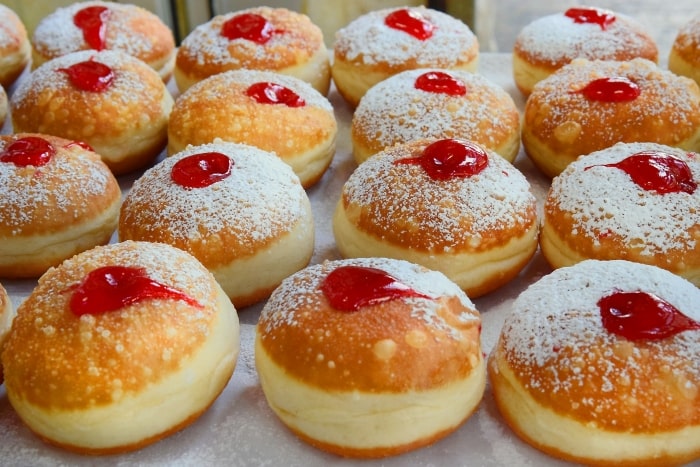 Traditional Hanukkah sufganiyot