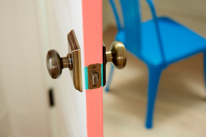 Look Linger Love playroom door with painted edge