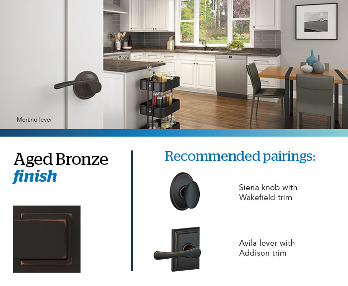 Door hardware - Finishes - Aged Bronze - Schlage