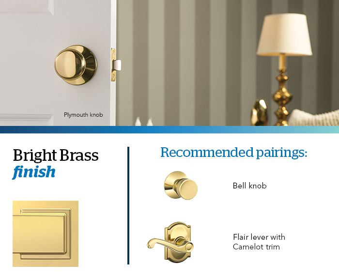 Door hardware - Finishes - Bright Brass - Schlage