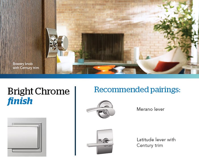 Door hardware - Finishes - Bright Chrome - Schlage