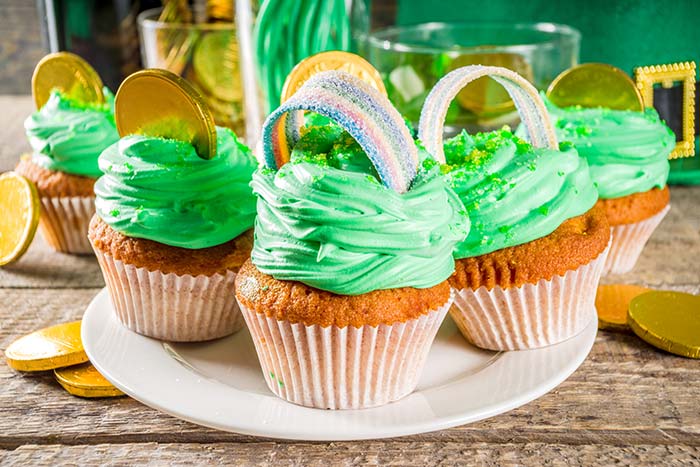 St. Patrick's Day cupcakes.