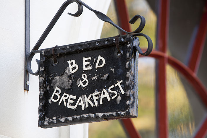 Bed & Breakfast sign.