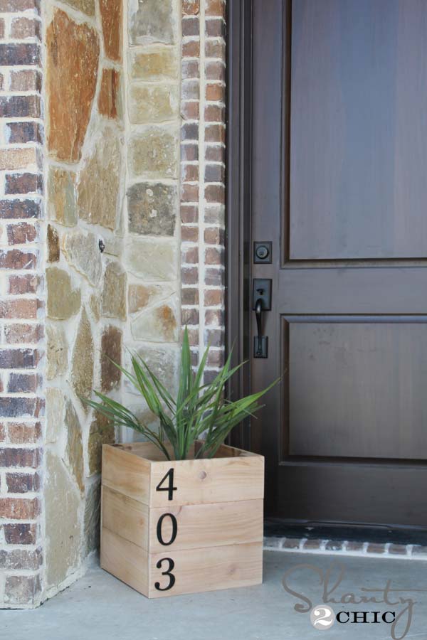 DIY house number planter box.