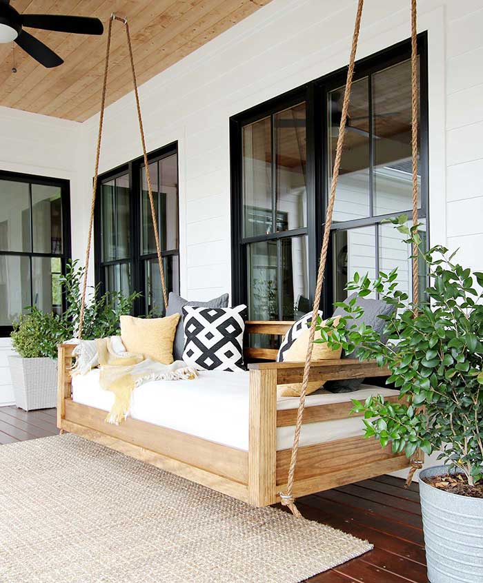 DIY porch swing bed