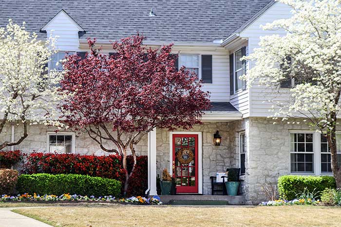 Early spring home exterior