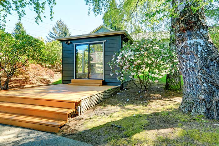 Exterior shed turned art studio.